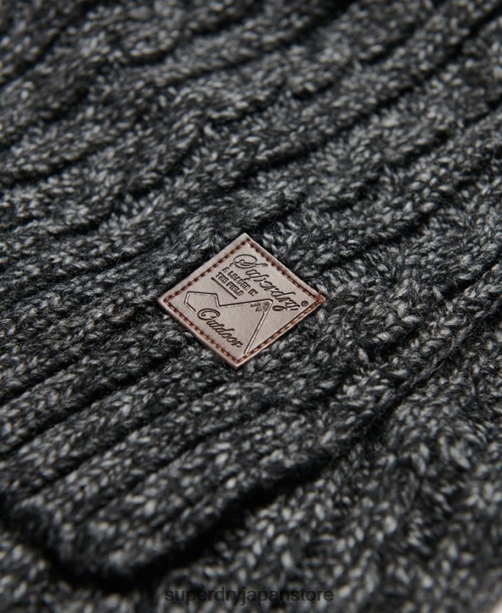 トロール船ケーブルスカーフ 男性 Superdry アクセサリー 濃い灰色 2J62PZ1816
