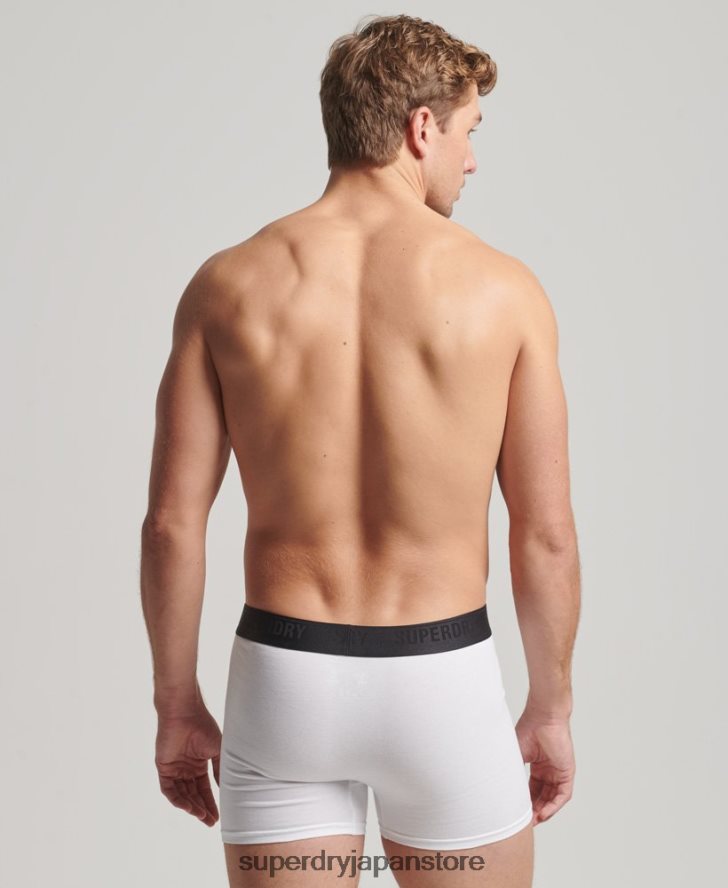 オーガニックコットンボクサー トリプルパック 男性 Superdry 衣類 黒 2J62PZ1820