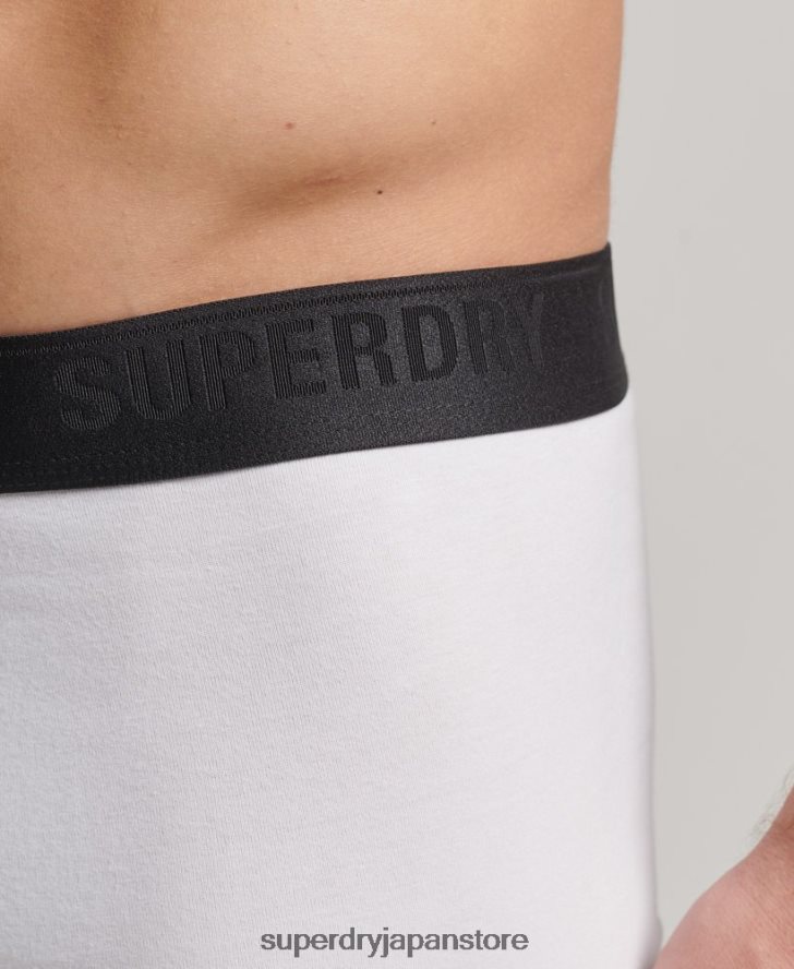 オーガニックコットンボクサー トリプルパック 男性 Superdry 衣類 黒 2J62PZ1820