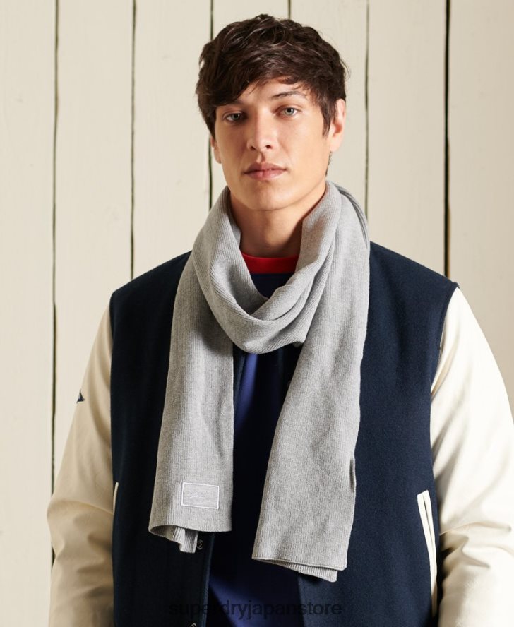 ヴィンテージロゴスカーフ 男性 Superdry アクセサリー ライトグレー 2J62PZ1821