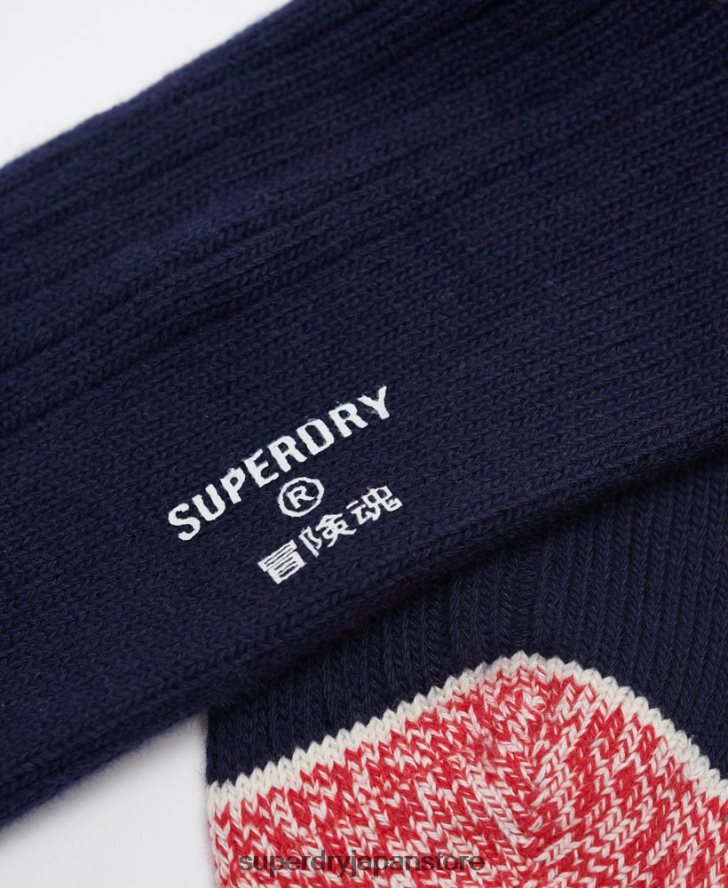 オーガニックコットン ヘリテージチューブソックス 男性 Superdry アクセサリー 海軍 2J62PZ1827