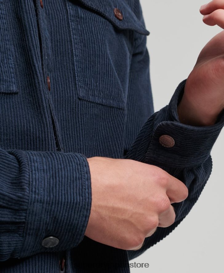 ヴィンテージコードオーバーシャ​​ツ 男性 Superdry 衣類 海軍 2J62PZ182