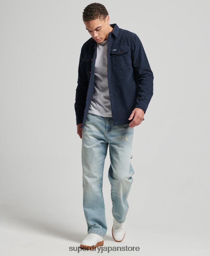 ヴィンテージコードオーバーシャ​​ツ 男性 Superdry 衣類 海軍 2J62PZ182