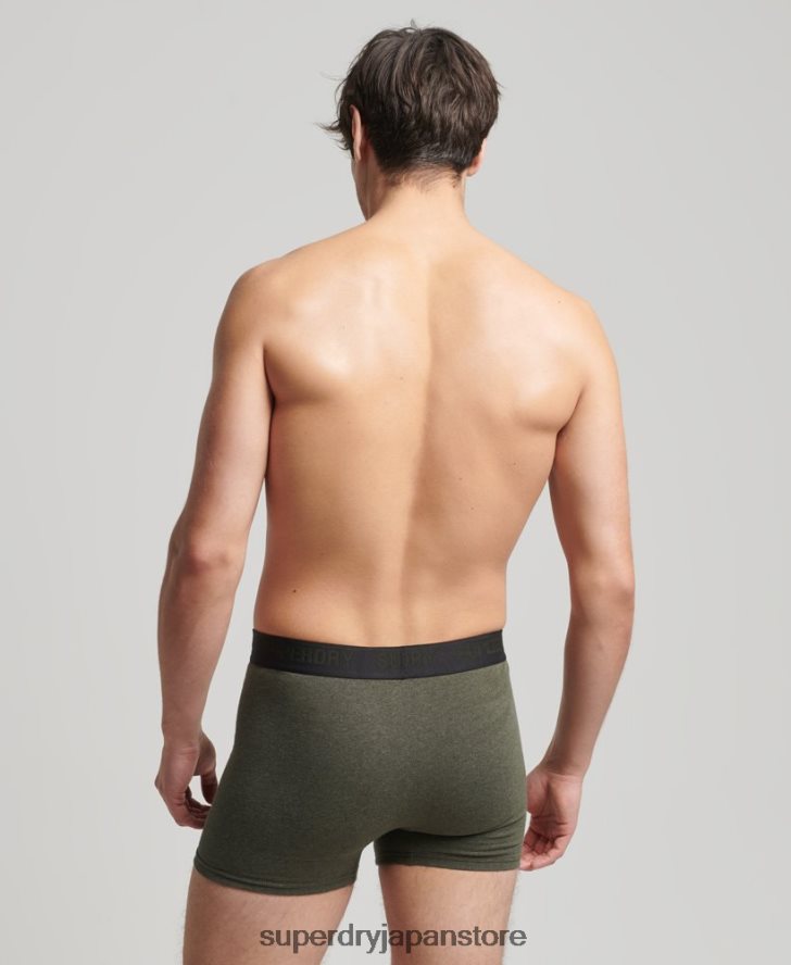 オーガニックコットンボクサーマルチトリプルパック 男性 Superdry 衣類 黒 2J62PZ1831