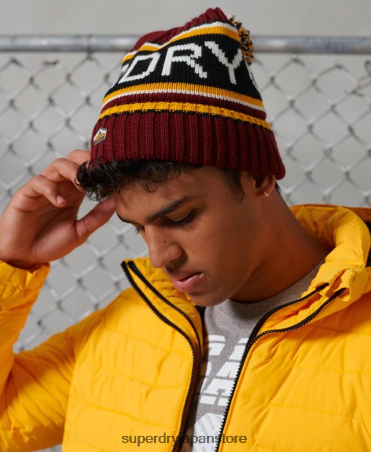 ロゴビーニー帽 男性 Superdry アクセサリー 赤 2J62PZ1838
