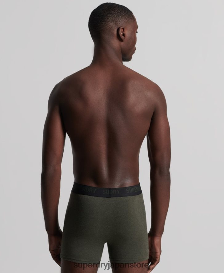 オーガニックコットンボクサー トリプルパック 男性 Superdry 衣類 黒 2J62PZ1846