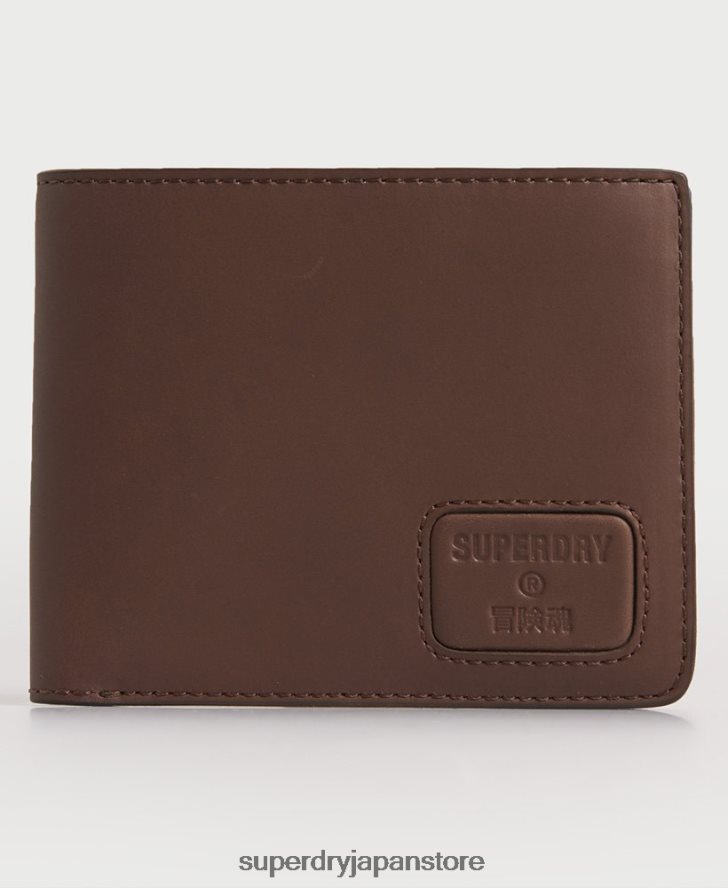 ニューヨークの二つ折り革財布 男性 Superdry アクセサリー 茶色 2J62PZ1851