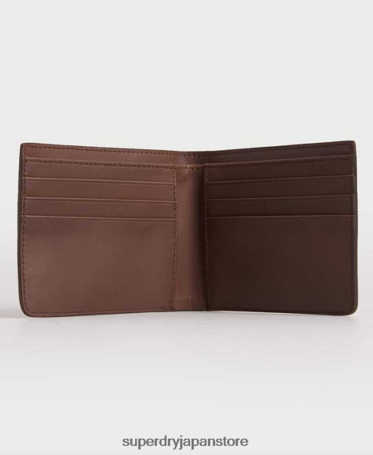 ニューヨークの二つ折り革財布 男性 Superdry アクセサリー 茶色 2J62PZ1851
