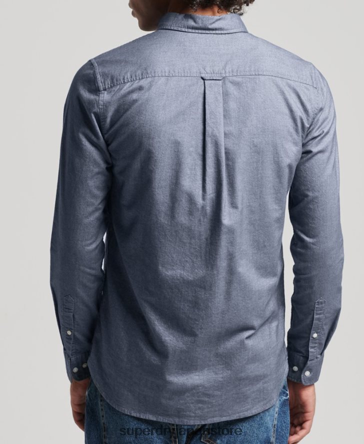オーガニックコットンのヴィンテージオックスフォードシャツ 男性 Superdry 衣類 海軍 2J62PZ185