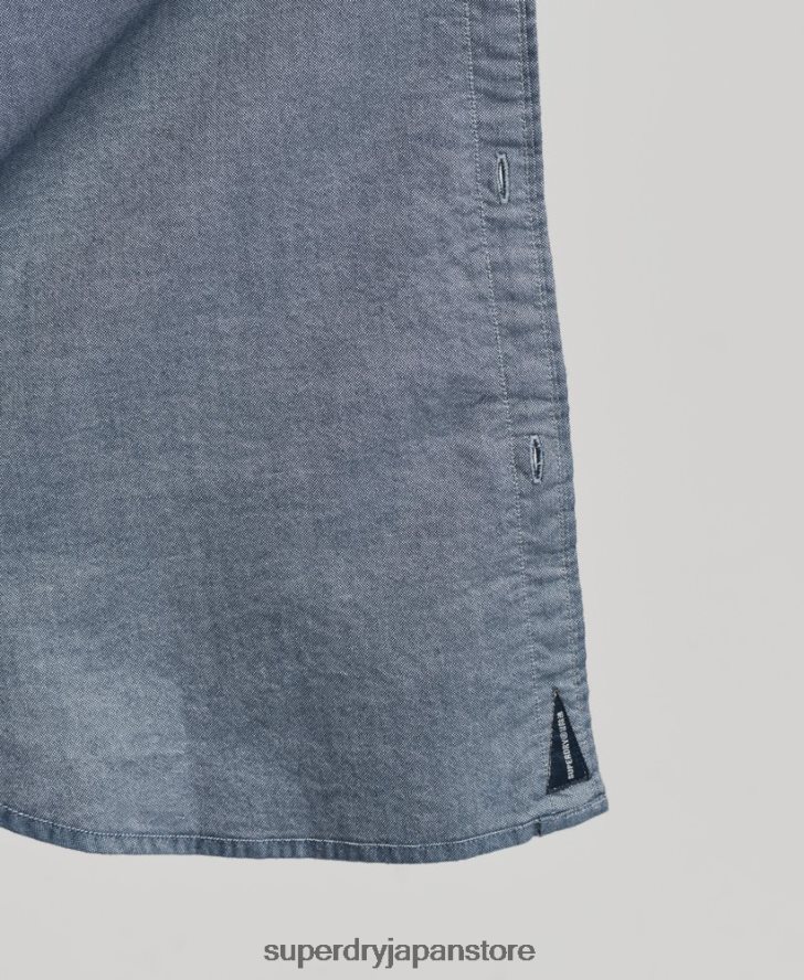 オーガニックコットンのヴィンテージオックスフォードシャツ 男性 Superdry 衣類 海軍 2J62PZ185