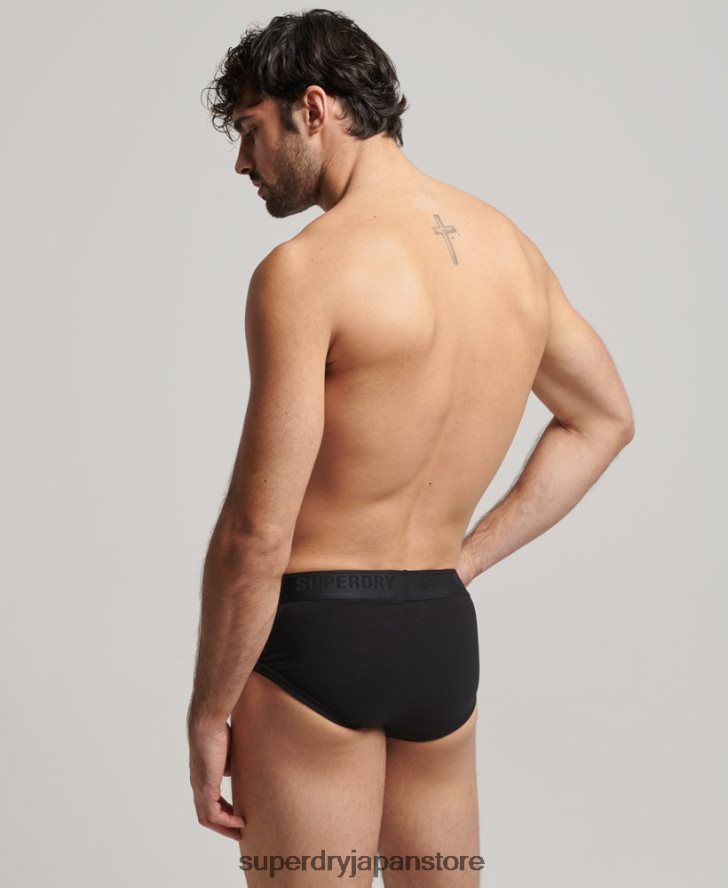 オーガニックコットン ブリーフ トリプルパック 男性 Superdry 衣類 黒 2J62PZ1862