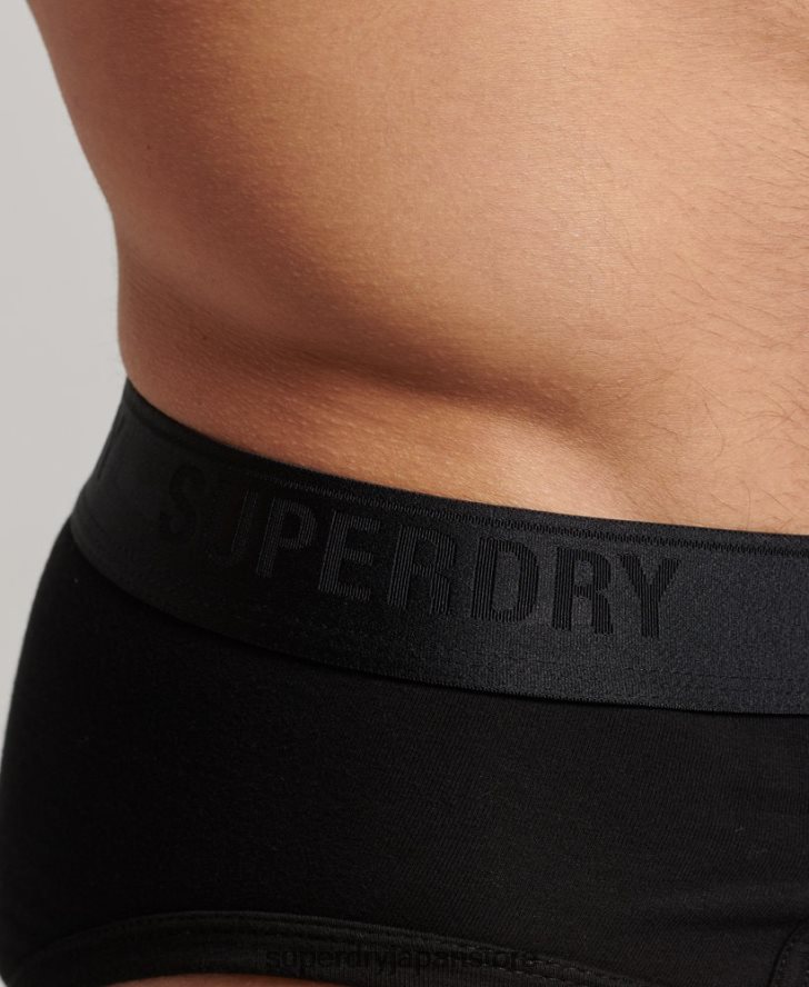 オーガニックコットン ブリーフ トリプルパック 男性 Superdry 衣類 黒 2J62PZ1862