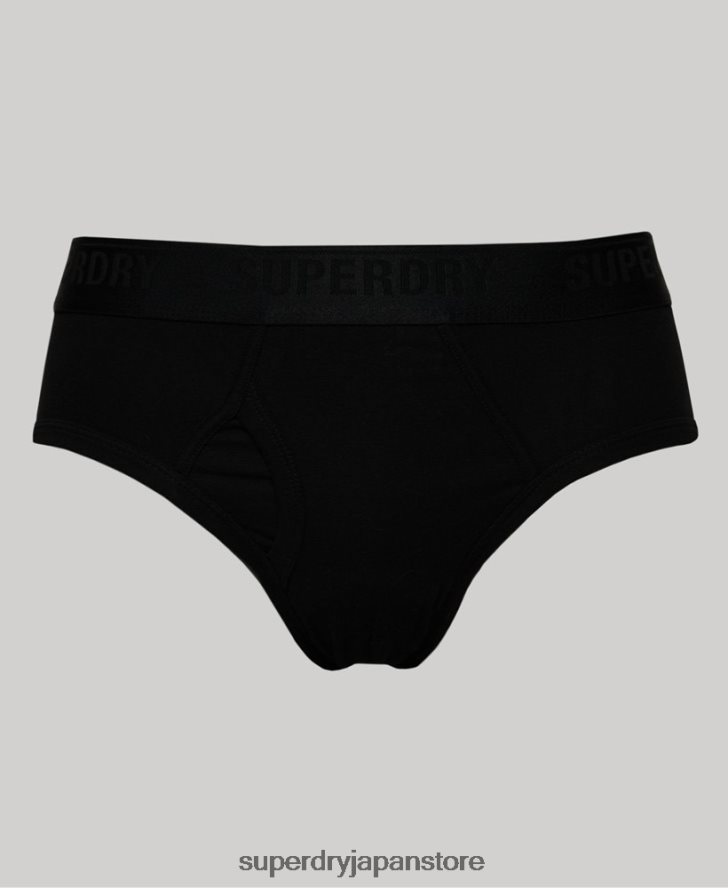 オーガニックコットン ブリーフ トリプルパック 男性 Superdry 衣類 黒 2J62PZ1862