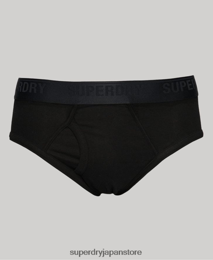 オーガニックコットン ブリーフ トリプルパック 男性 Superdry 衣類 黒 2J62PZ1866