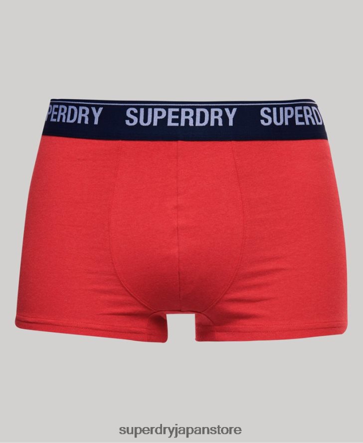 オーガニックコットン トランク マルチ ダブルパック 男性 Superdry 衣類 赤 2J62PZ1867