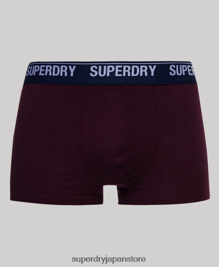 オーガニックコットン トランク マルチ ダブルパック 男性 Superdry 衣類 赤 2J62PZ1867
