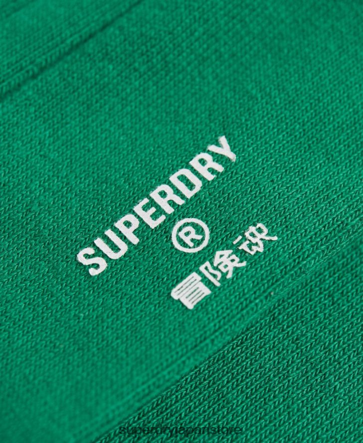 オーガニックコットンカジュアルリブソックス 男性 Superdry アクセサリー 緑 2J62PZ1869