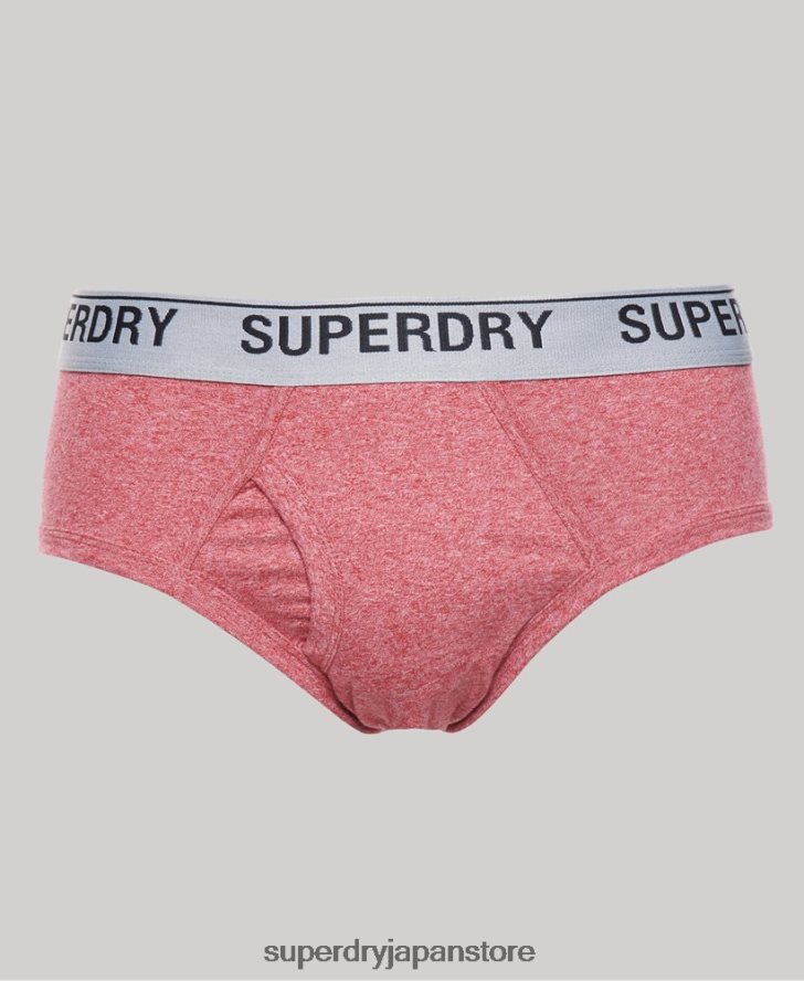 オーガニックコットン ブリーフ トリプルパック 男性 Superdry 衣類 赤 2J62PZ1871