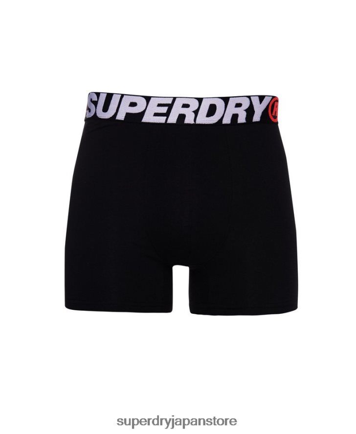 オーガニックコットンボクサー ダブルパック 男性 Superdry 衣類 オレンジ 2J62PZ1881