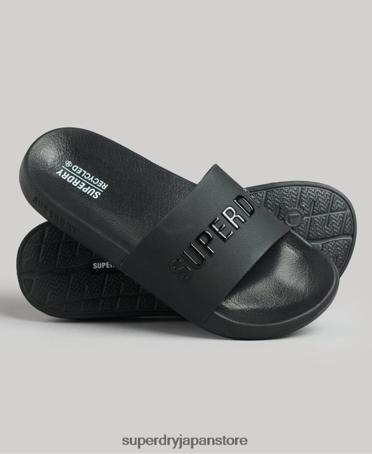 コードロゴプールスライダー 男性 Superdry 靴 黒 2J62PZ1883