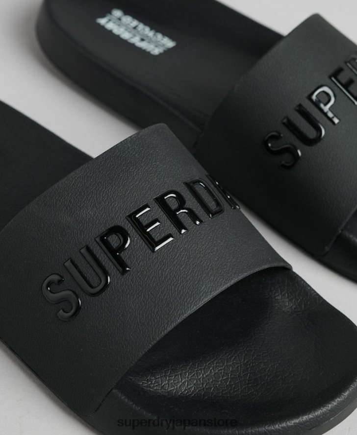 コードロゴプールスライダー 男性 Superdry 靴 黒 2J62PZ1883