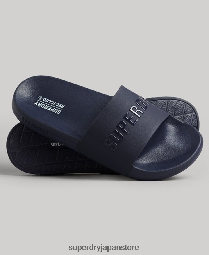 コードロゴプールスライダー 男性 Superdry 靴 海軍 2J62PZ1886