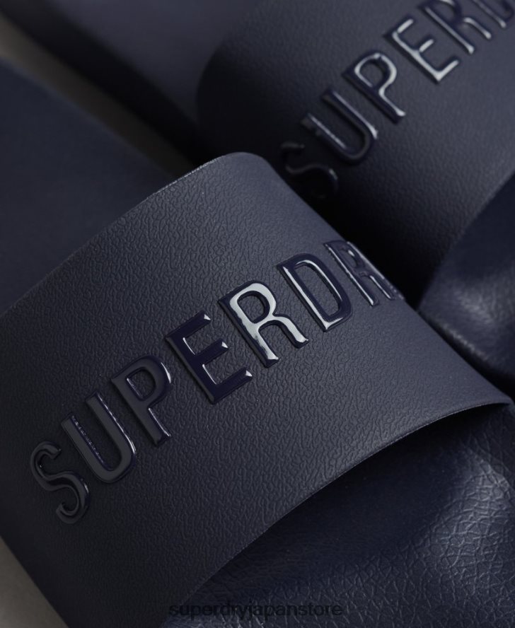 コードロゴプールスライダー 男性 Superdry 靴 海軍 2J62PZ1886