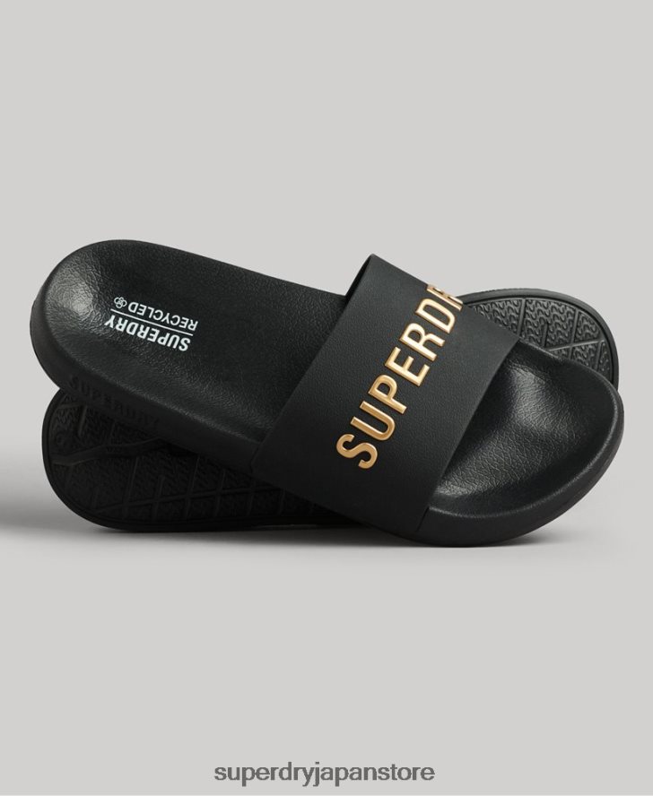 コードロゴプールスライダー 男性 Superdry 靴 黒 2J62PZ1888