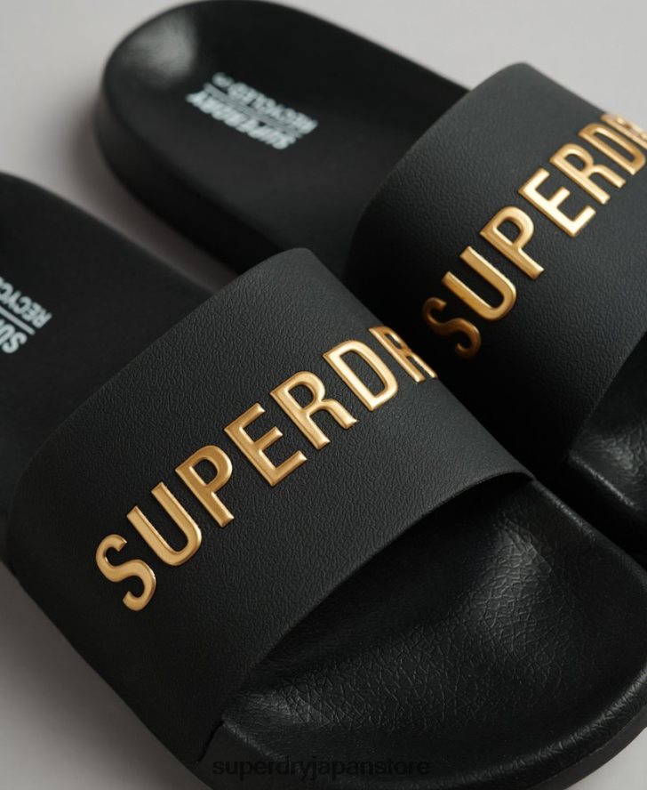 コードロゴプールスライダー 男性 Superdry 靴 黒 2J62PZ1888