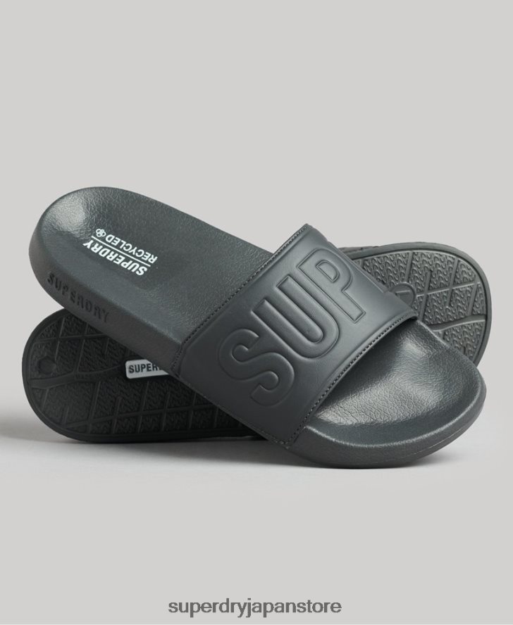 コードコアプールスライダー 男性 Superdry 靴 濃い灰色 2J62PZ1889