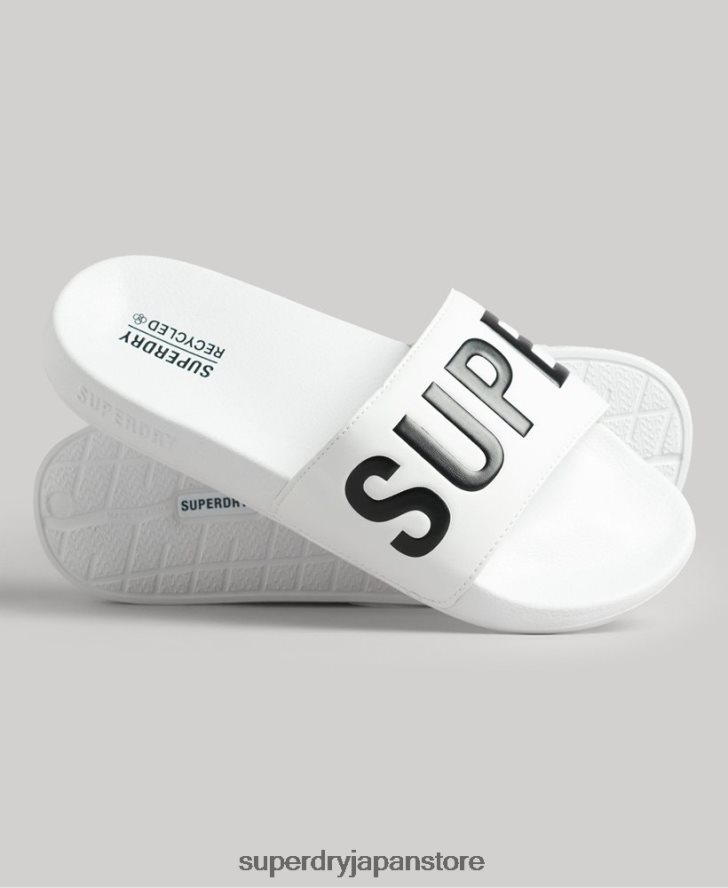 コードコアプールスライダー 男性 Superdry 靴 白 2J62PZ1892