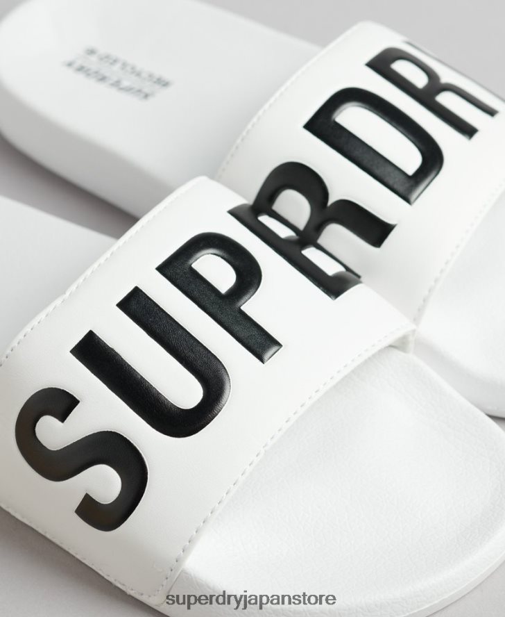 コードコアプールスライダー 男性 Superdry 靴 白 2J62PZ1892
