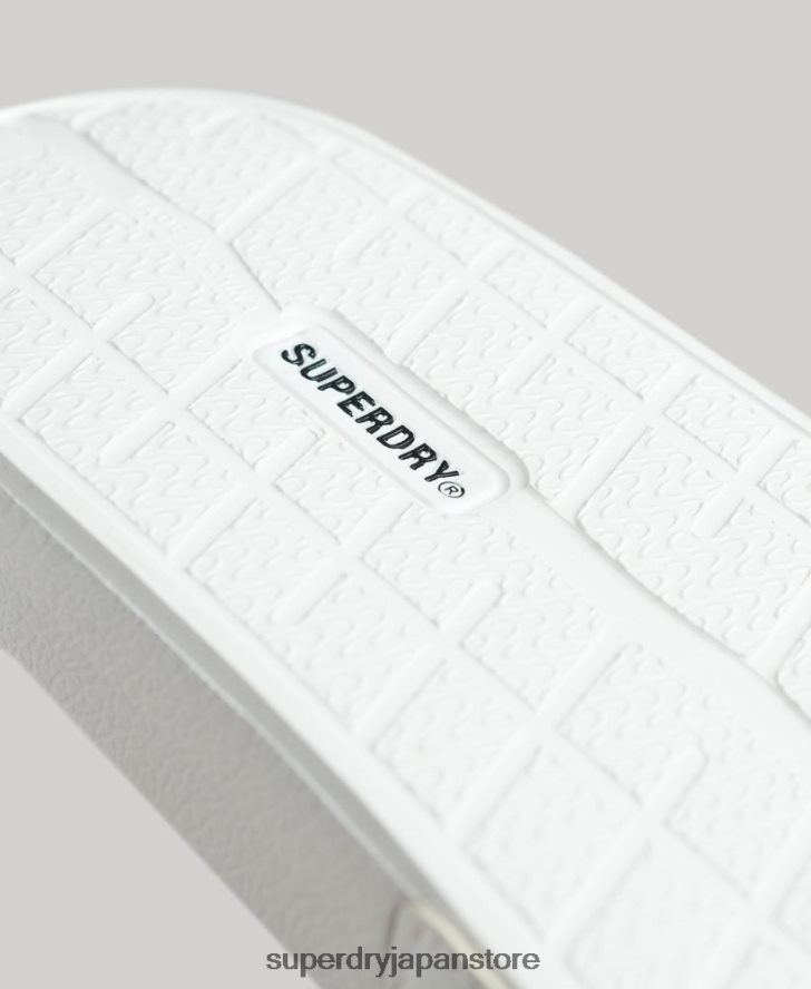 コードコアプールスライダー 男性 Superdry 靴 白 2J62PZ1892