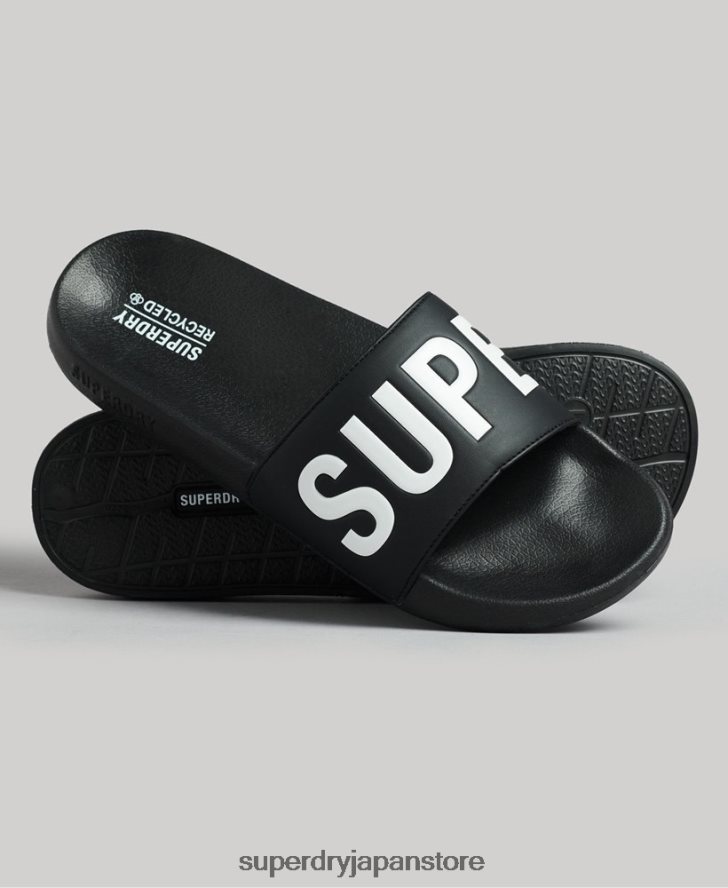 コードコアプールスライダー 男性 Superdry 靴 黒 2J62PZ1903