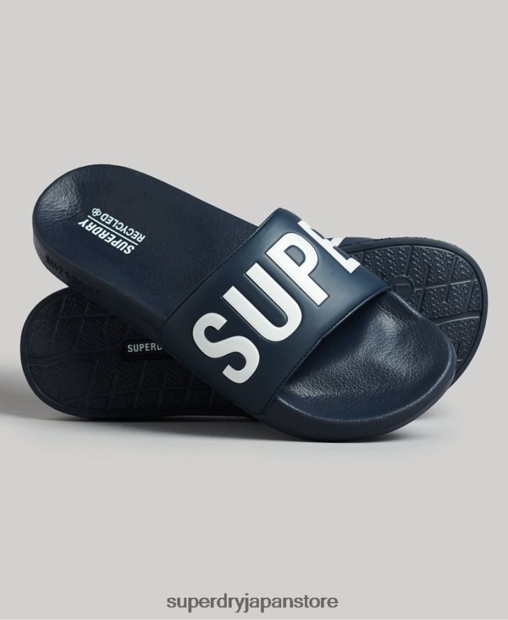 コードコアプールスライダー 男性 Superdry 靴 海軍 2J62PZ1907