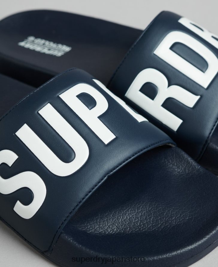 コードコアプールスライダー 男性 Superdry 靴 海軍 2J62PZ1907