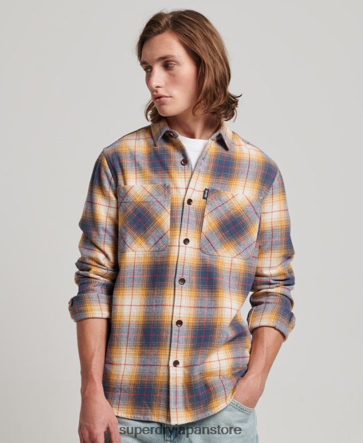 ヴィンテージチェックオーバーシャ​​ツ 男性 Superdry 衣類 金 2J62PZ191