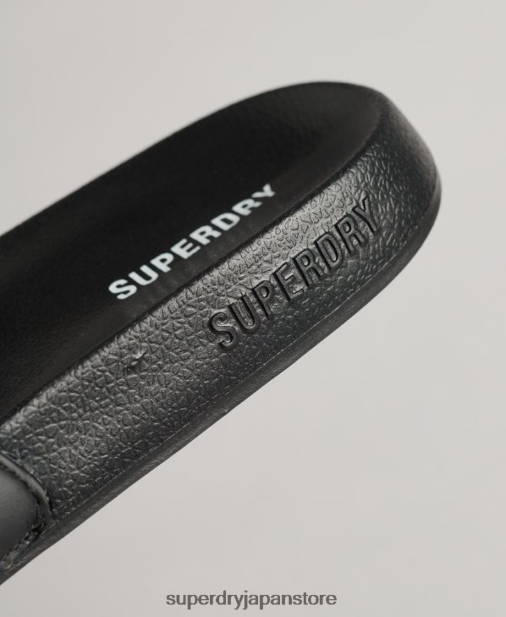 コードプリントされたプールスライダー 男性 Superdry 靴 黒 2J62PZ1913