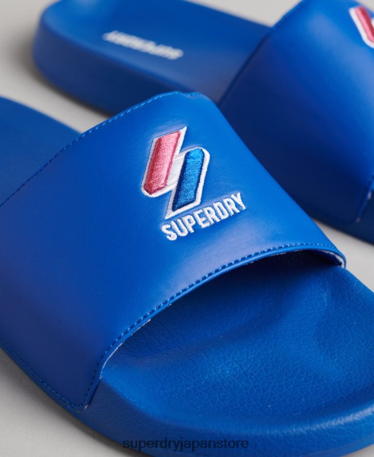 コードエッセンシャルプールスライダー 男性 Superdry 靴 青 2J62PZ1919