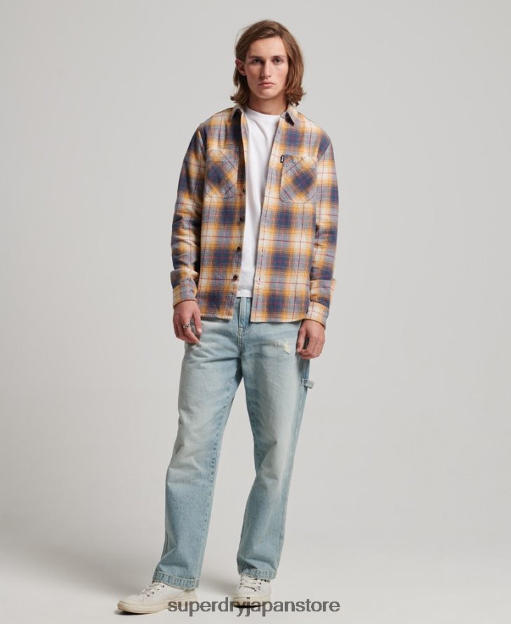 ヴィンテージチェックオーバーシャ​​ツ 男性 Superdry 衣類 金 2J62PZ191