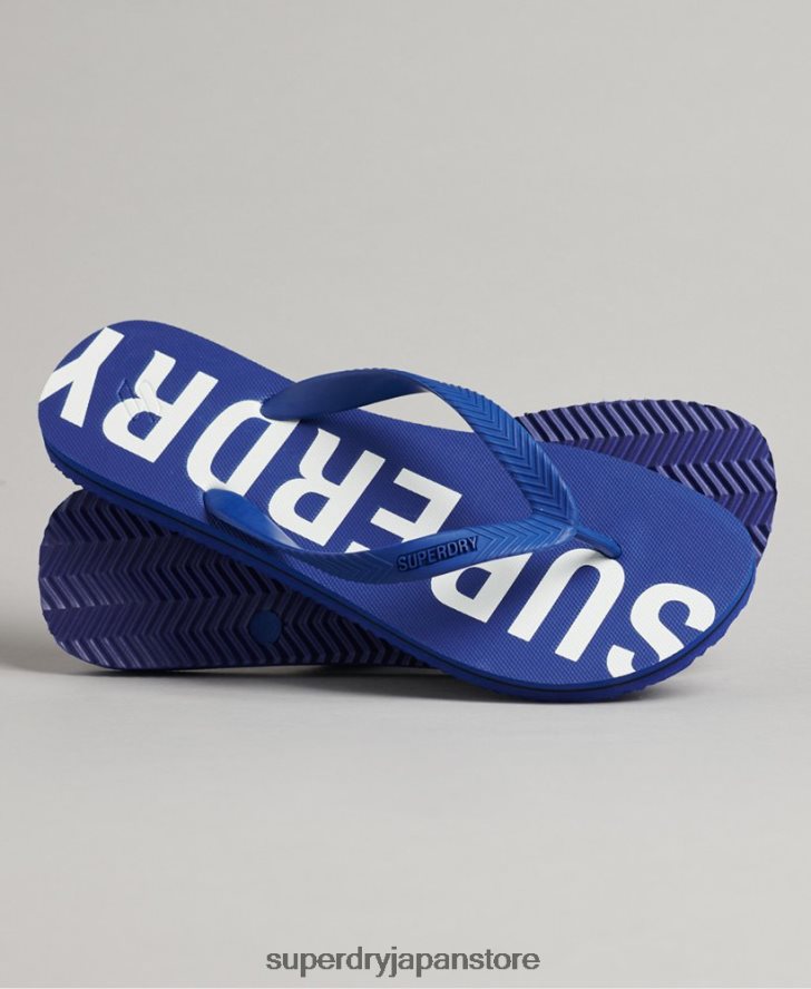 コードエッセンシャルフリップフロップ 男性 Superdry 靴 青 2J62PZ1928