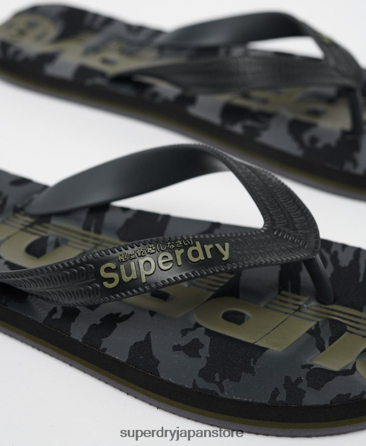 エッセンシャル ロゴ ビーチサンダル 男性 Superdry 靴 黒 2J62PZ1930