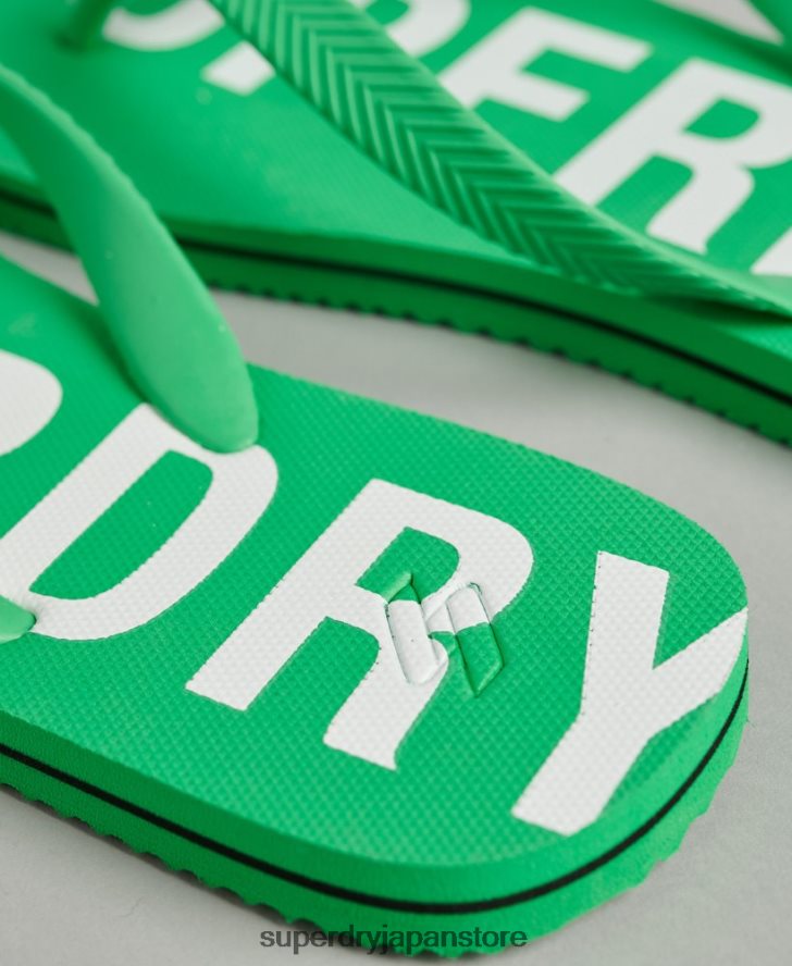 コードエッセンシャルフリップフロップ 男性 Superdry 靴 緑 2J62PZ1932