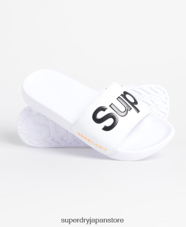 クラシックロゴスライダー 男性 Superdry 靴 白 2J62PZ1939