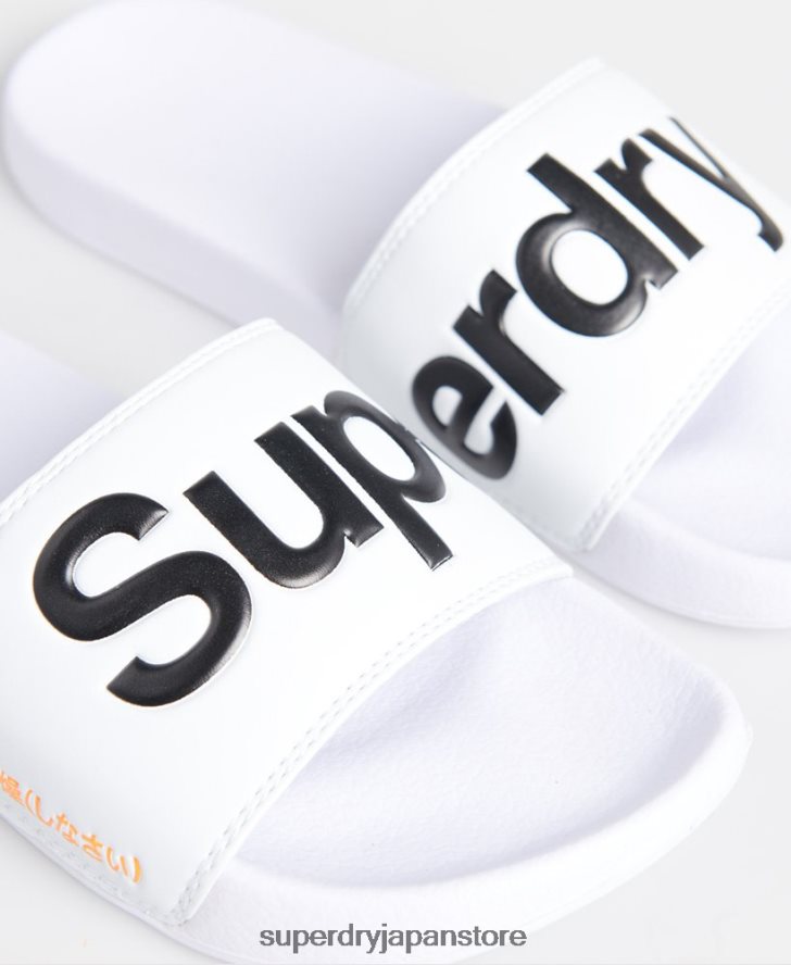 クラシックロゴスライダー 男性 Superdry 靴 白 2J62PZ1939
