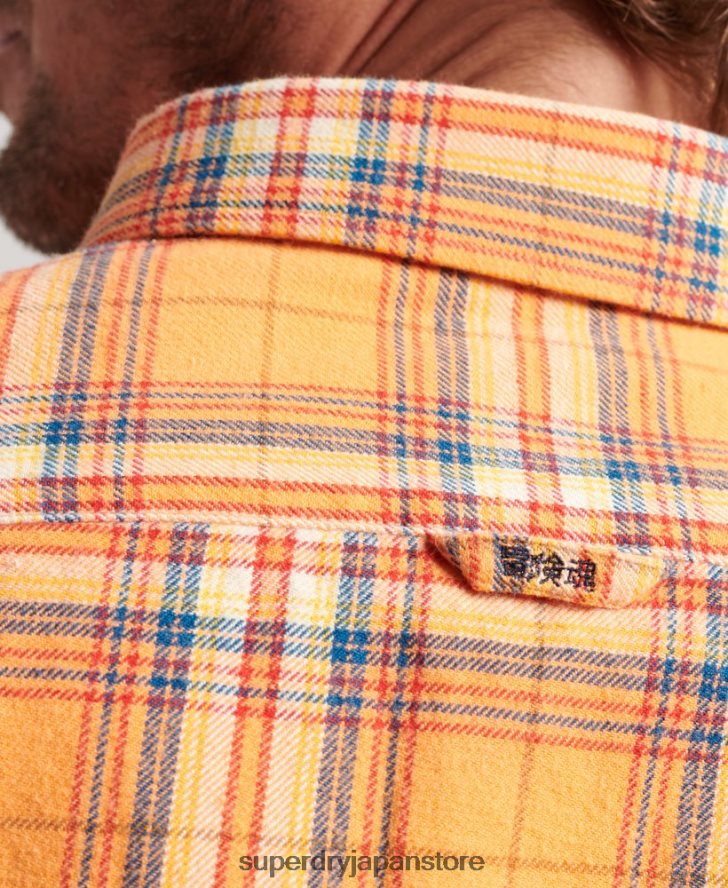 オーガニックコットン ランバージャックチェックシャツ 男性 Superdry 衣類 オレンジ 2J62PZ193