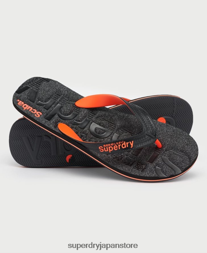 エッセンシャル ロゴ ビーチサンダル 男性 Superdry 靴 濃い灰色 2J62PZ1947
