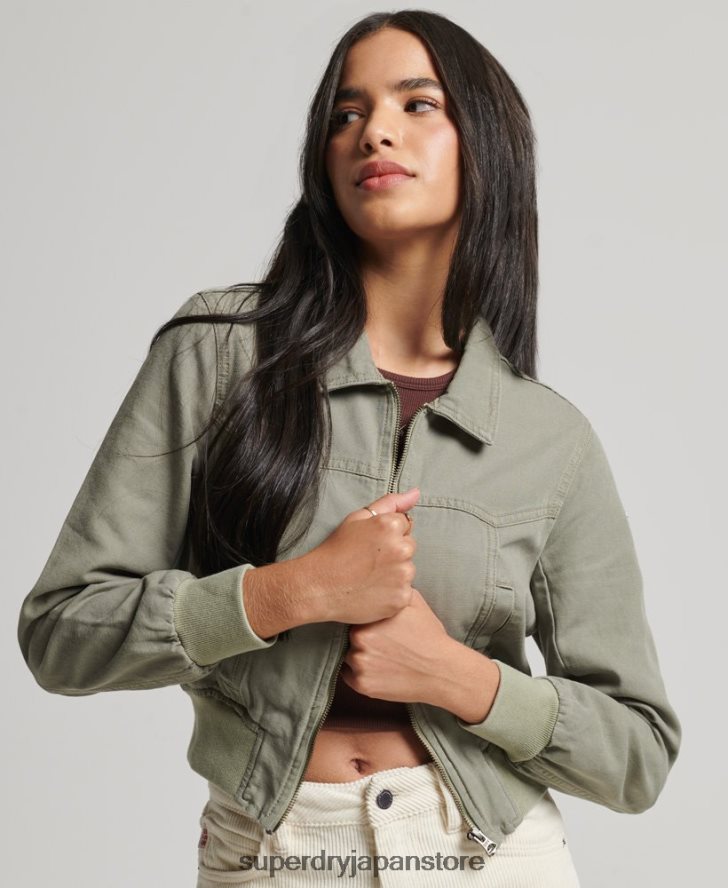 インディークラブ キャンバスジャケット 女性 Superdry 衣類 緑 2J62PZ1956
