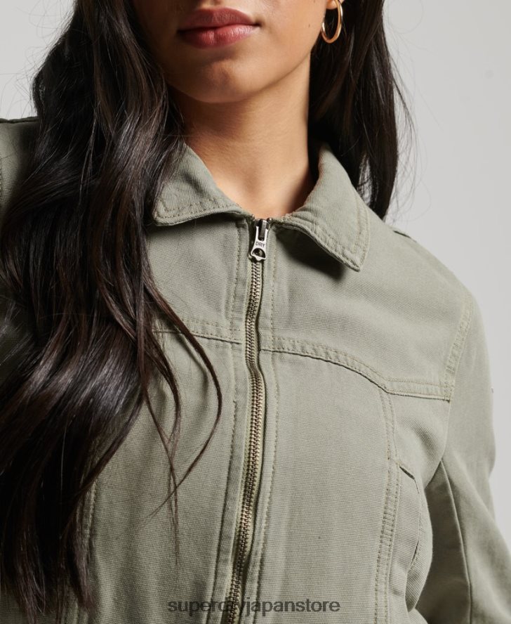 インディークラブ キャンバスジャケット 女性 Superdry 衣類 緑 2J62PZ1956