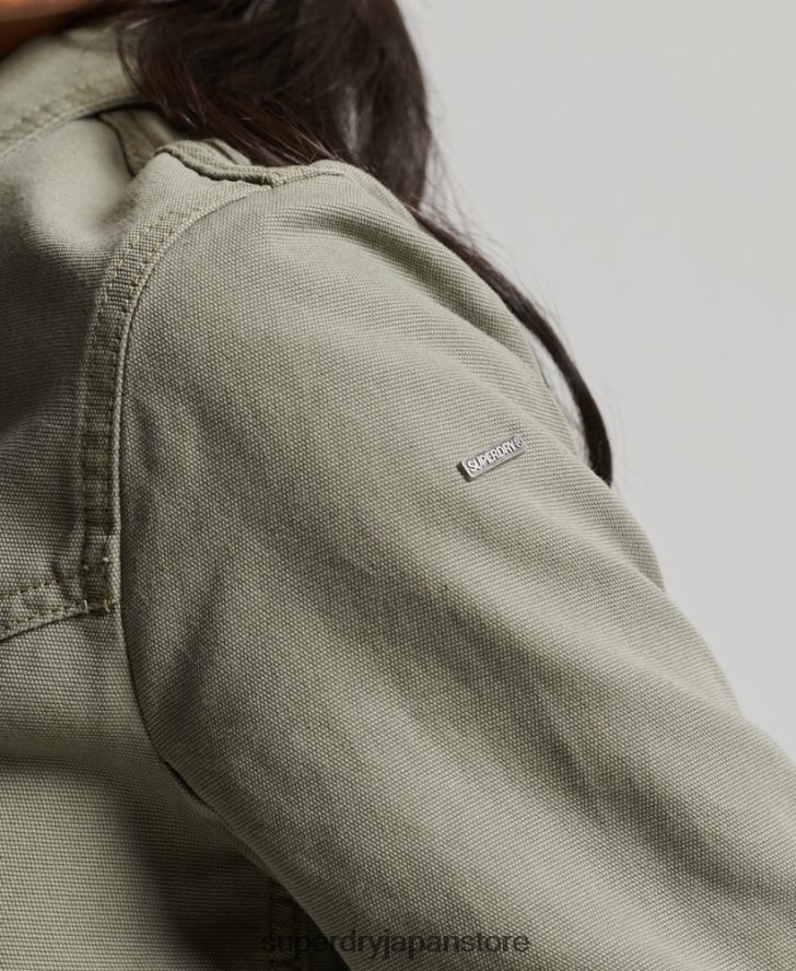 インディークラブ キャンバスジャケット 女性 Superdry 衣類 緑 2J62PZ1956